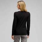 Long Sleeve V-Neck Top, Black, small