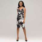 Black And White V-Neck Floral Dress, Ivory & Black, small
