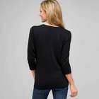 Lace Trimmed Cardigan, Black, small