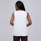 Shirred Front Tank., White, small