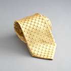 Checked Silk Tie, Yellow, small