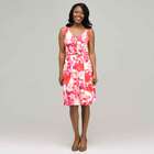 Floral V-Neck Dress, Pink Multi, small