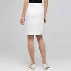Straight Skirt., White, small