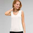 Scoop Neck Shell, Ivory, small