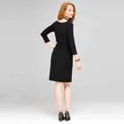 Cowl Drape Sarong Dress, Black, small