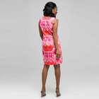 Mixed Floral Color Twist Front Dress, Hot Pink Combo, small