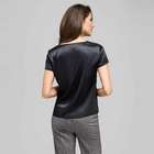 Organza Burnout Blouse, Black, small