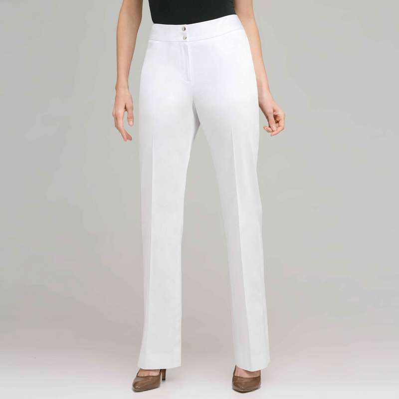 Straight Leg Pant., White, large