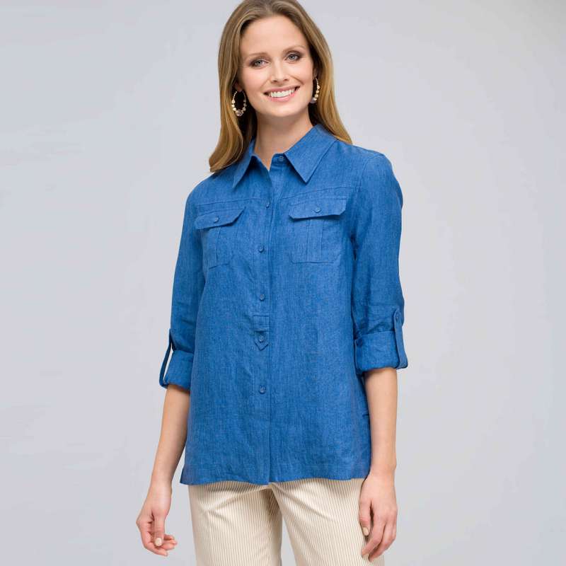 Denim Shirt Jacket, Indigo, large