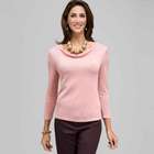 3/4 Sleeve Solid Drape Neck Sweater, Carnation, small